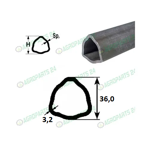 Triangular Pto PTO Triangular tube 36,0 x 3,2 mm. (different sizes) - Agroparts 24