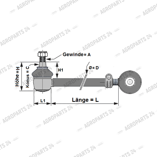 Kugelgelenk für Lenkzylinder oder Spurstange Case IH: 3141532R93 | 380016 Kugelgelenk für Lenkzylinder oder Spurstange Case IH: 3141532R93 | 380016